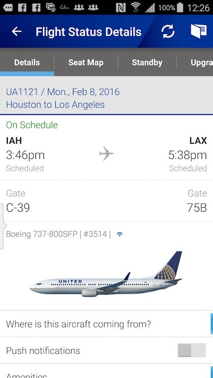 united 65 flight status.